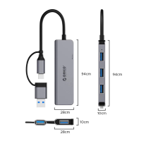 ORICO 4 Ports USB-A/C Dual (YSA5-U3)...