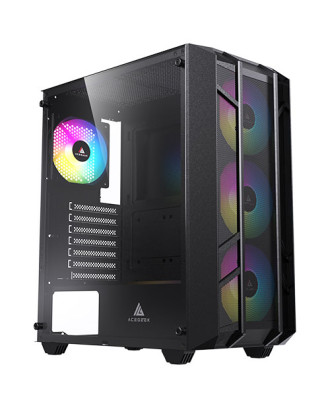 Acegeek Stellar Black ( Support ATX MB / 1xUSB 3.0 / Included 4 Fans Rainbow 12cm ) 