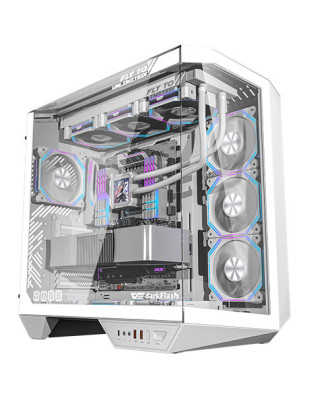 Case darkFlash DY470 White ( Support ATX MB / USB3.2 Gen 2 Type-C included / 3 Glass Side  ) 