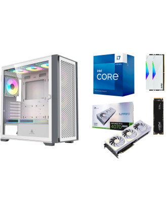 Desktop Gaming / Design White Edition ( i7 14700F / Ram 32GB / M.2 PCIe 1TB 4.0 / iGame  RTX4070 Super Utlra 12GB  ) 