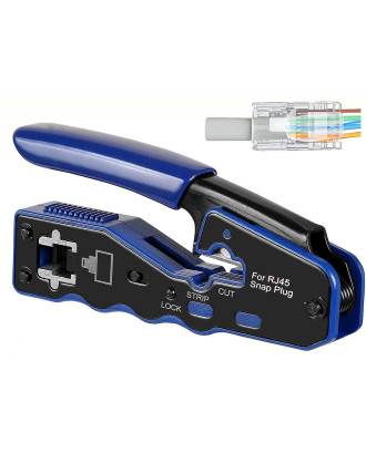 RJ45 Crimp Tool Pass Through Network EZ Crimping Tool  (Cat6a/Cat5/Cat5e Connector)